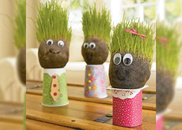Celebrate Earth Day with these super easy DIY Grass Head People! - Seacoast  Kids Calendar